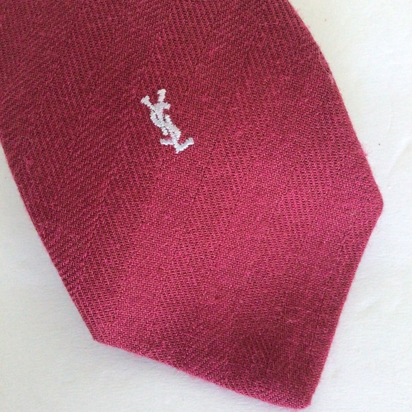 YVES SAINT LAURENT RED TIE NWT VINTAGE - Picture 2 of 9